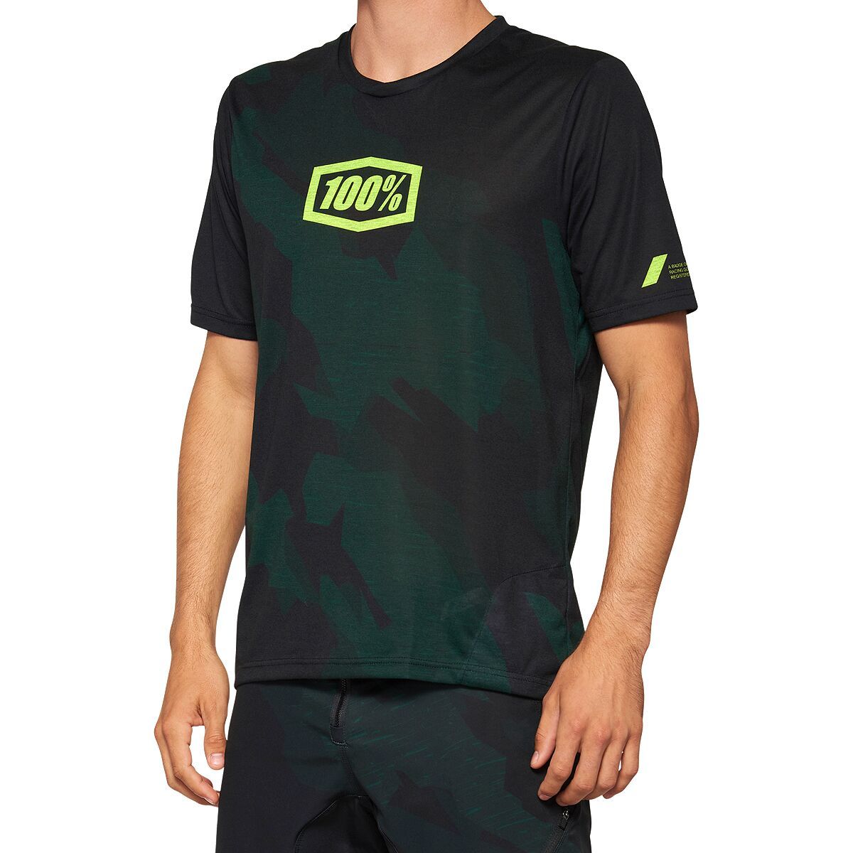 100% Men's Airmatic Short-Sleeve Jersey in Black / Charcoal - Size: Medium