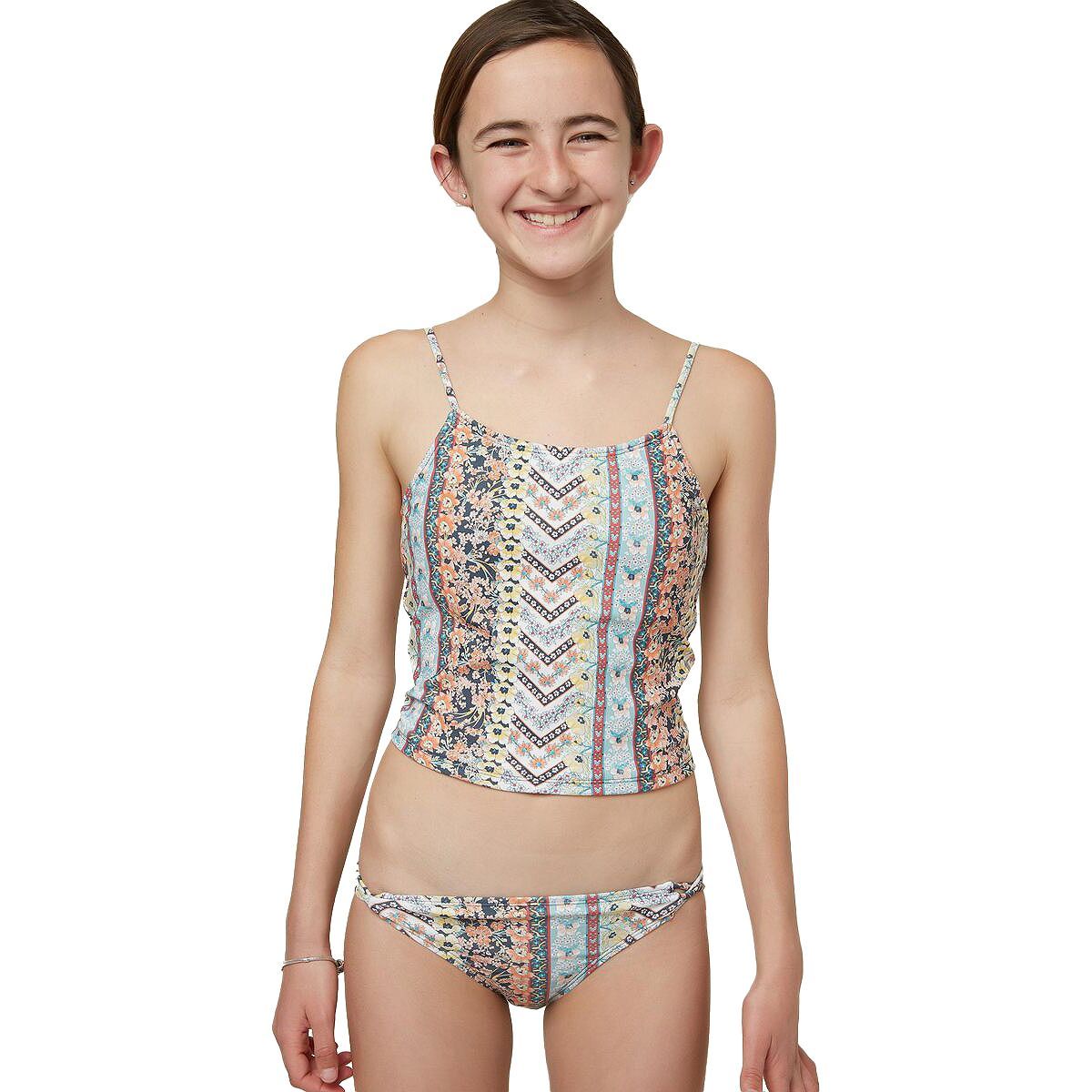 O'Neill Girl's Coco Hi-Neck Tankini Swim Set in Multi Coco - Size: 4