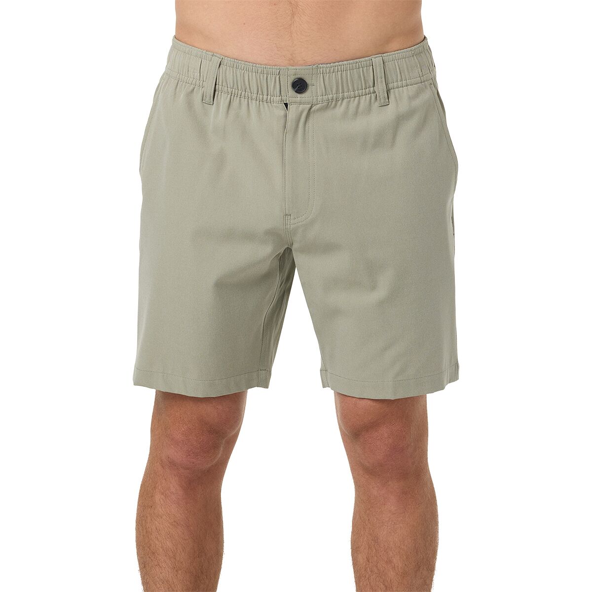 O'Neill Men's Reserve Light Check Elastic Waist 18in Short in Seagrass - Size: Medium
