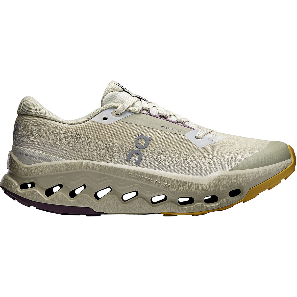 On Running Women's Cloudsurfer Trail 2 WP Running Shoe in Ghost / Chalk - Size: