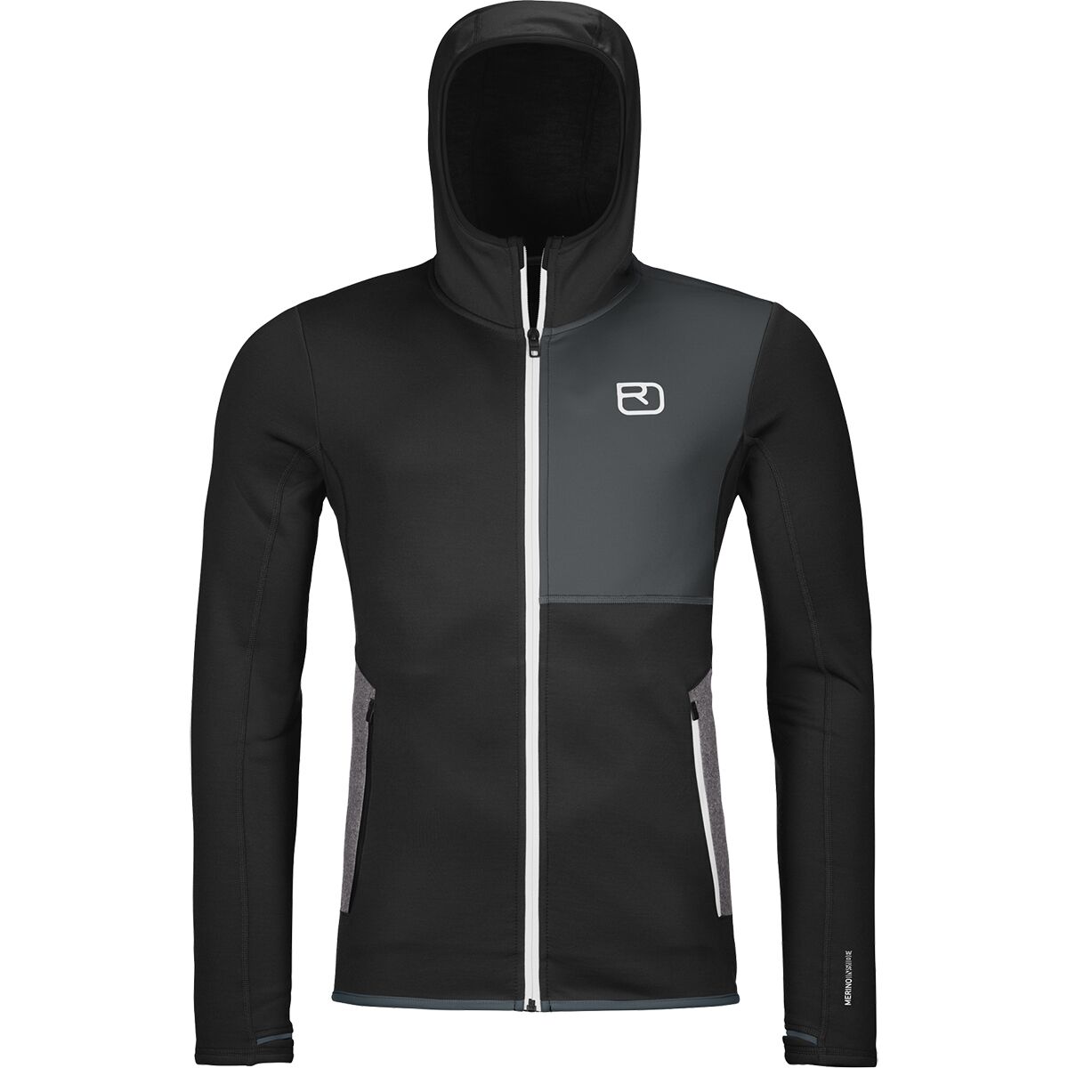Ortovox Men's Fleece Hoodie in Black Raven2 - Size: XL