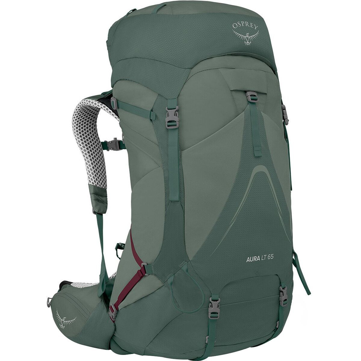 Osprey Packs Women's Aura AG LT 65L Pack in Koseret / Darjeeling Spring Green - Size: XS/S