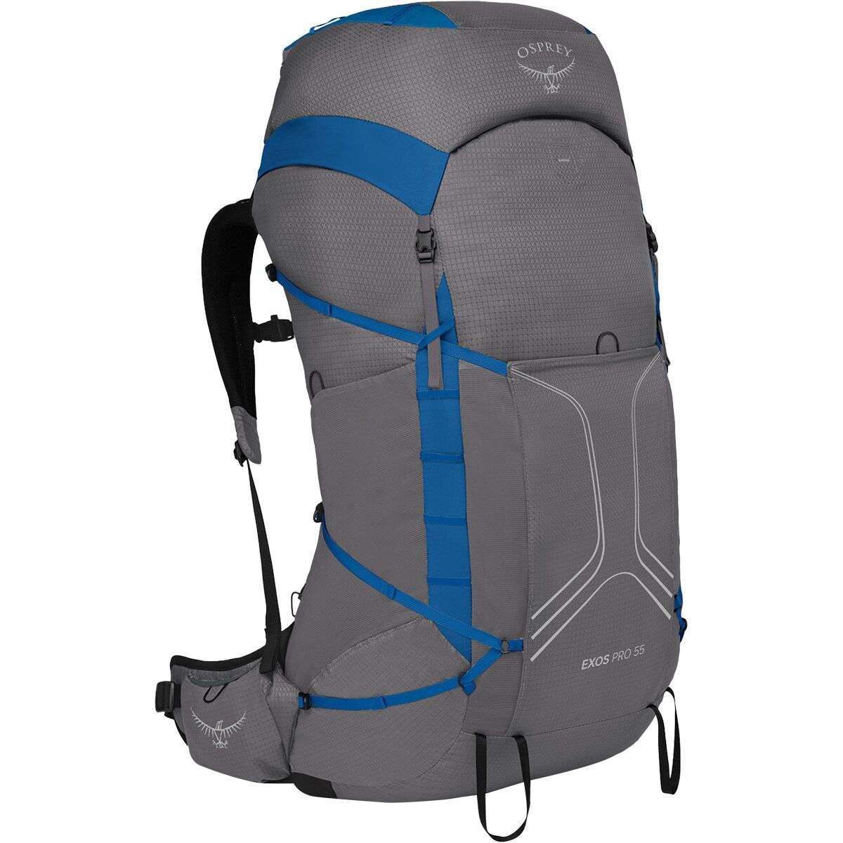 Osprey Packs Exos Pro 55L Backpack in Dale Grey / Agam Blue - Size: S/M