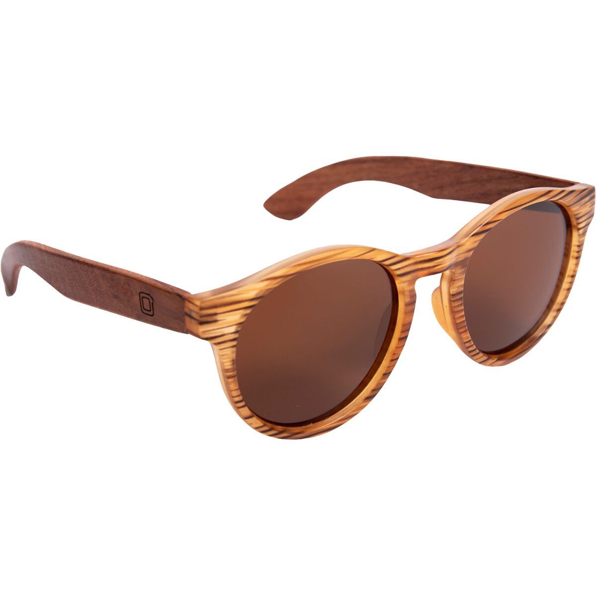 Optic Nerve Goldfoil Polarized Sunglasses in Striped Wood / Polarized Brown Lens - Size: Medium