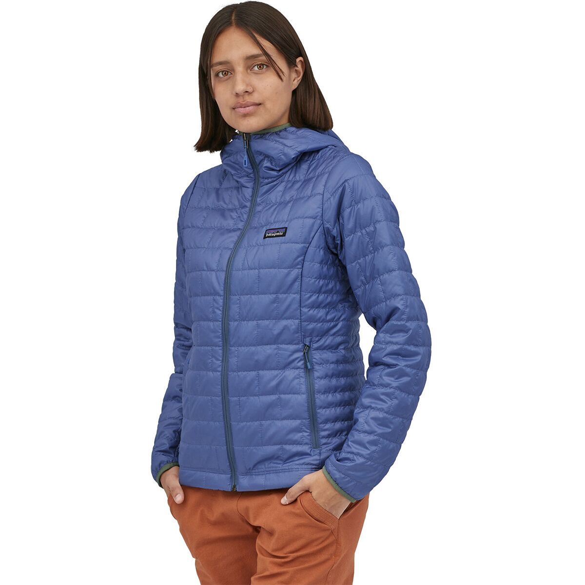 Patagonia Women's Nano Puff Hooded Insulated Jacket in Lagom Blue - Size: Small