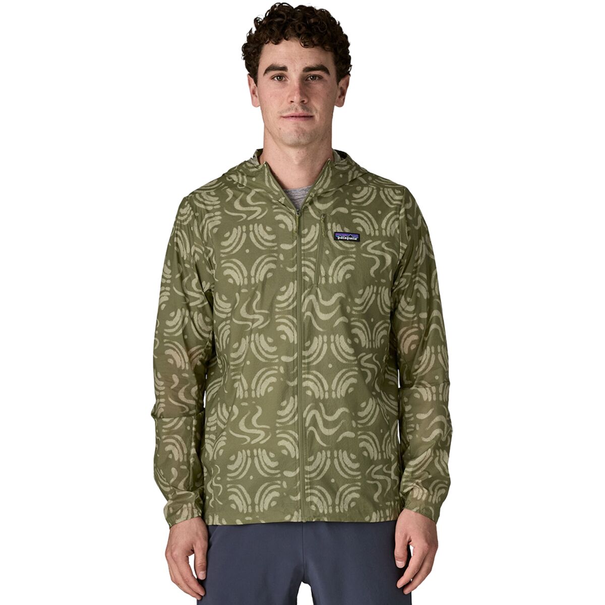 Patagonia Patagonia Men's Houdini Full-Zip Jacket in Sand Waves: Caper Green - Size: Large - $83.30 at Steep and Cheap