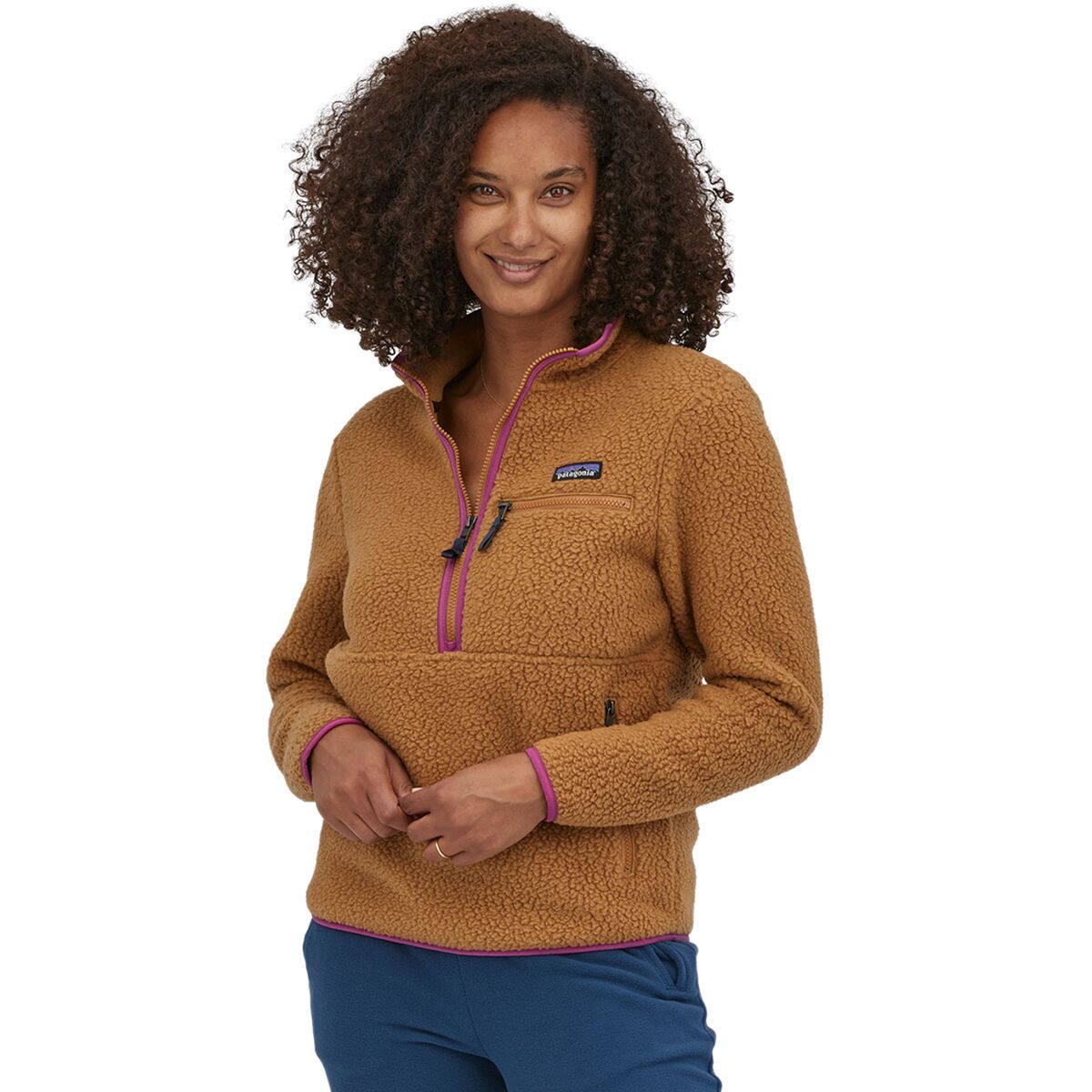 Patagonia Women's Retro Pile Marsupial Pullover in Shelter Brown - Size: XL