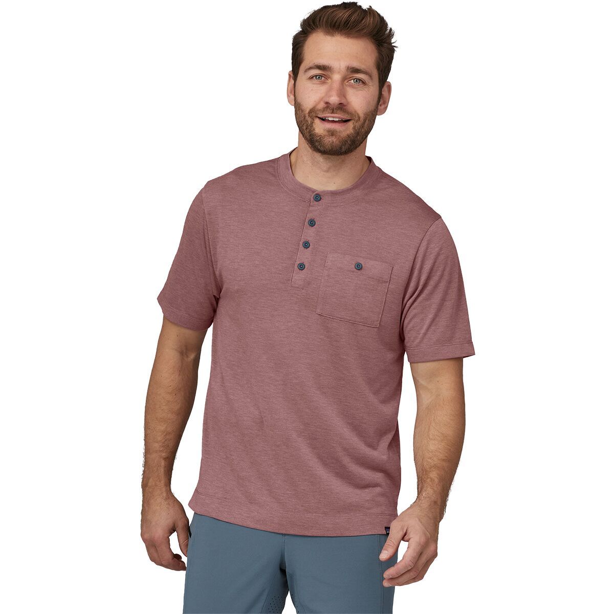 Patagonia Men's Capilene Cool Trail Bike Henley in Classic Navy - Size: XS