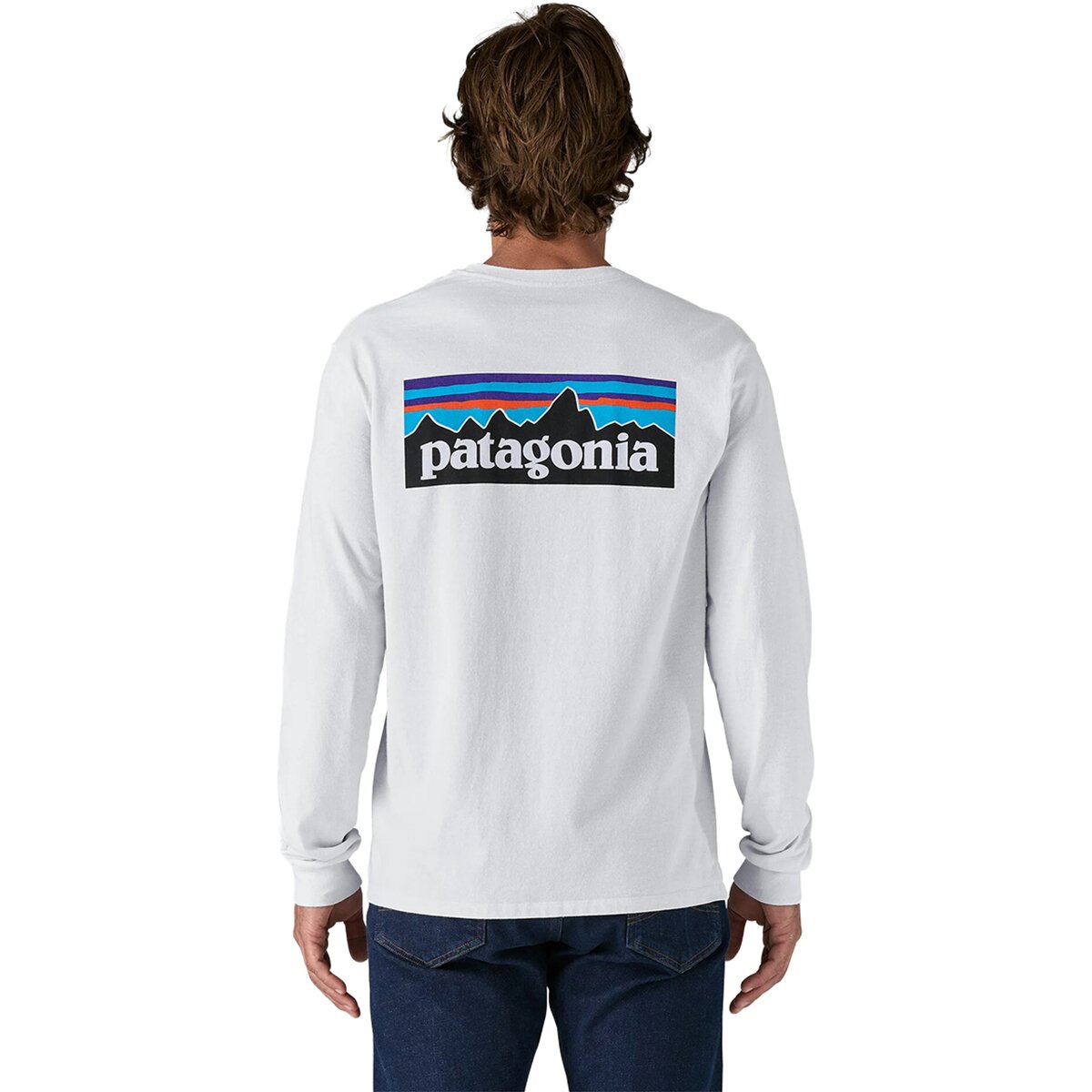 Patagonia Patagonia Men's P-6 Logo Long-Sleeve Responsibili-T-Shirt in White - Size: Large - $41.30 at Steep and Cheap