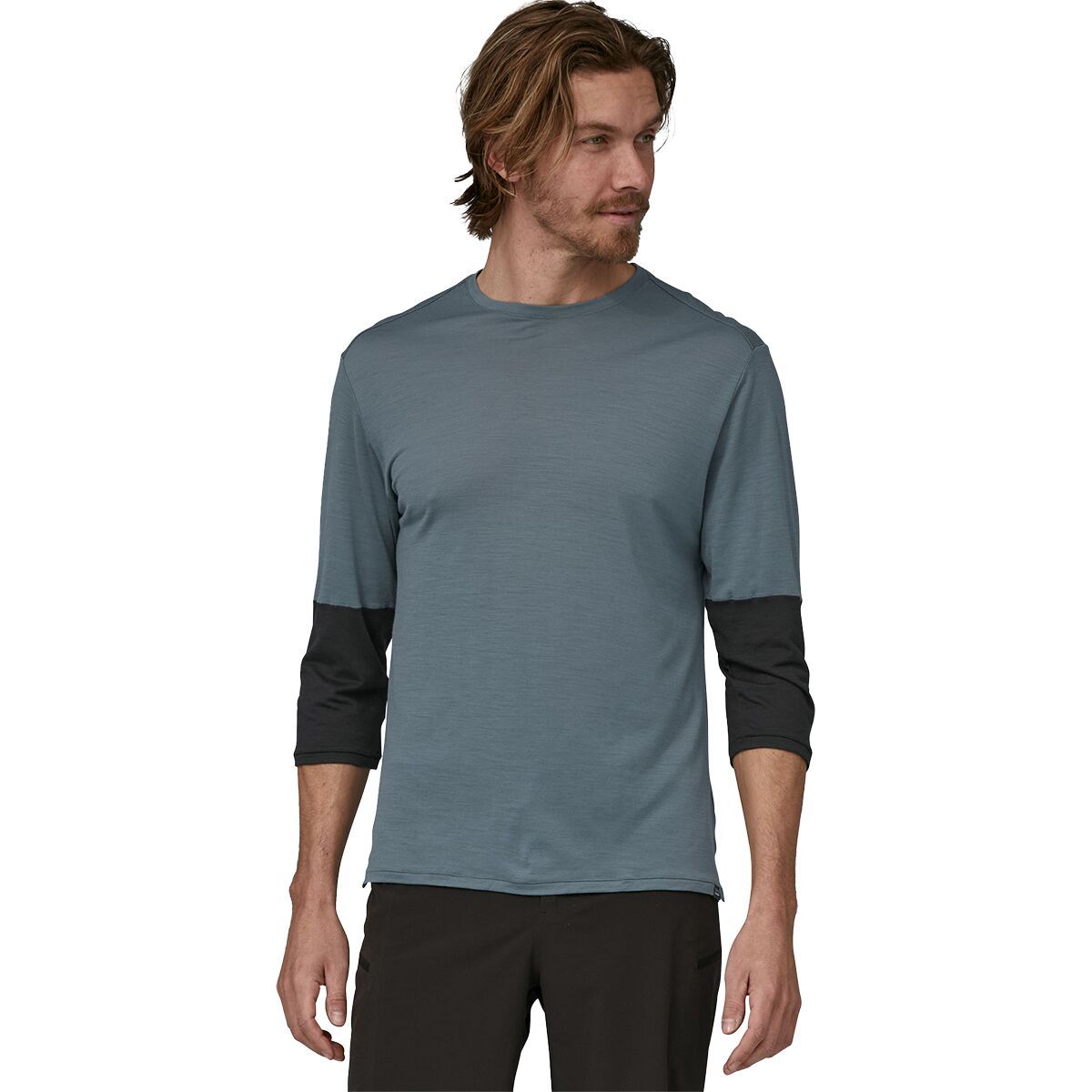 Patagonia Men's Merino 3/4 Sleeve Bike Jersey in Plume Grey - Size: Small