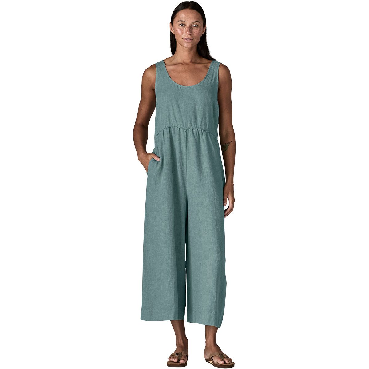 Patagonia Women's Garden Island Jumpsuit in Whole Weave / Blue Sage - Size: Medium
