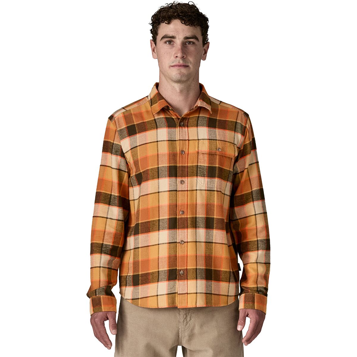 Patagonia Patagonia Men's Long-Sleeve Cotton in Conversion Fjord Flannel Shirt in Rocky: Otter Brown - Size: Small - $57.85 at Steep and Cheap
