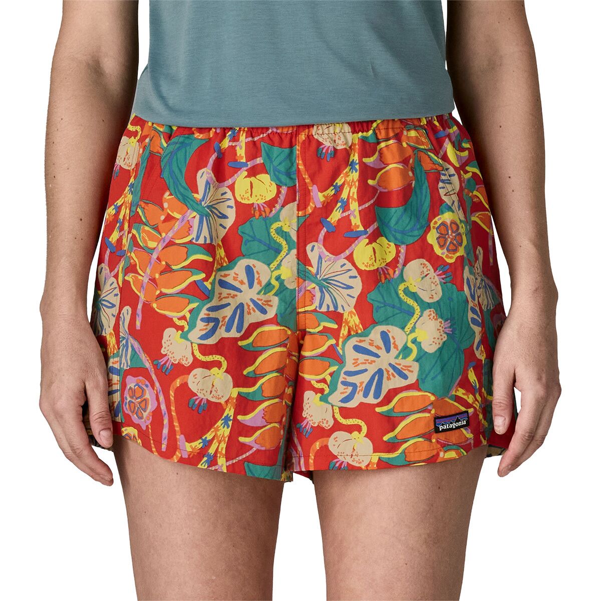 Patagonia Patagonia Women's Baggies 5in Short in Tropiclimb / Hot Ember - Size: XS - $45.00 at Steep and Cheap