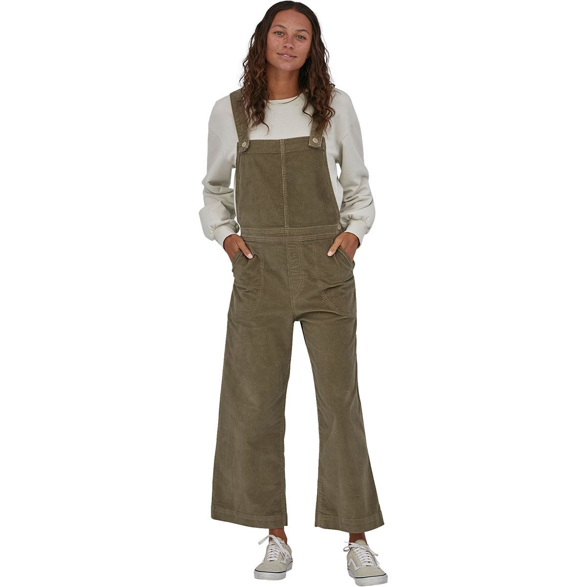 Patagonia Women's Stand Up Cropped Corduroy Overall in Pitch Blue - Size: 4
