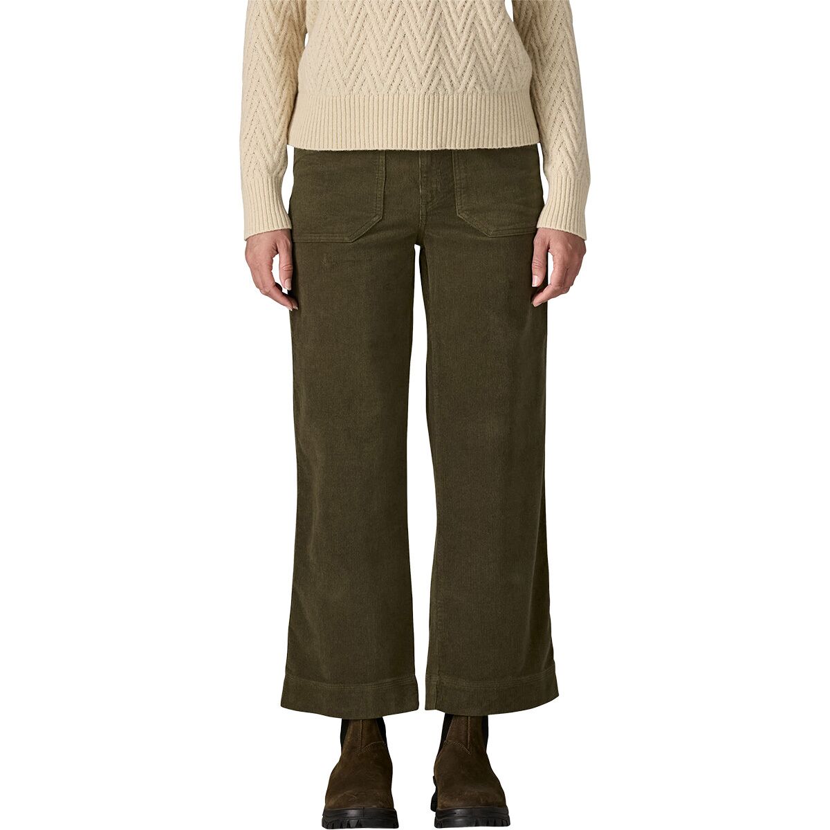 Patagonia Women's Wide Leg Cord Pant in Basin Green - Size: 6