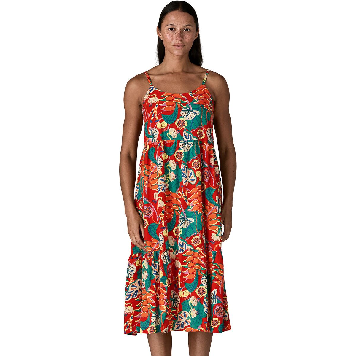 Patagonia Women's Tidal Threads Dress in Tropiclimb / Hot Ember - Size: Large