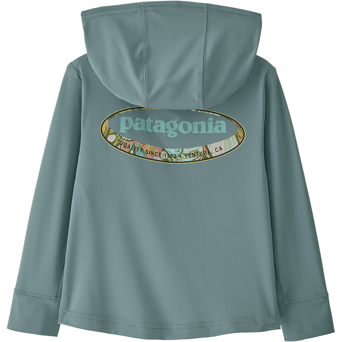 Patagonia Patagonia Baby Capilene Silkweight Hoodie - Infants' in '95 Oval Logo Shelly Shelly: Blue Sage - Size: 6M - $29.25 at Steep and Cheap