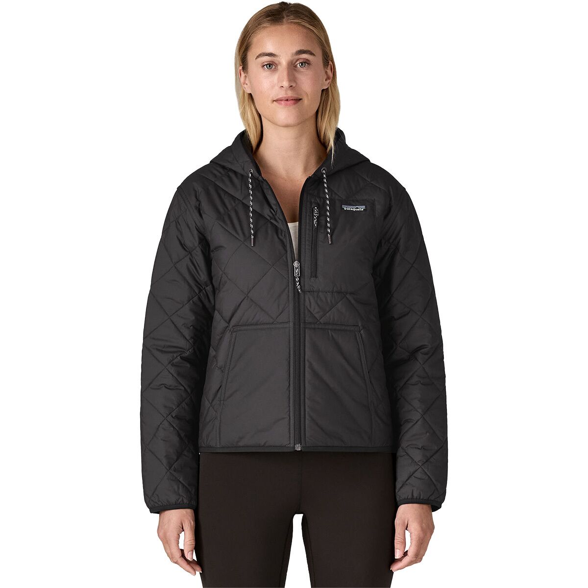 Patagonia Patagonia Women's Diamond Quilted Bomber Hooded Jacket in Black - Size: Small - $129.35 at Steep and Cheap