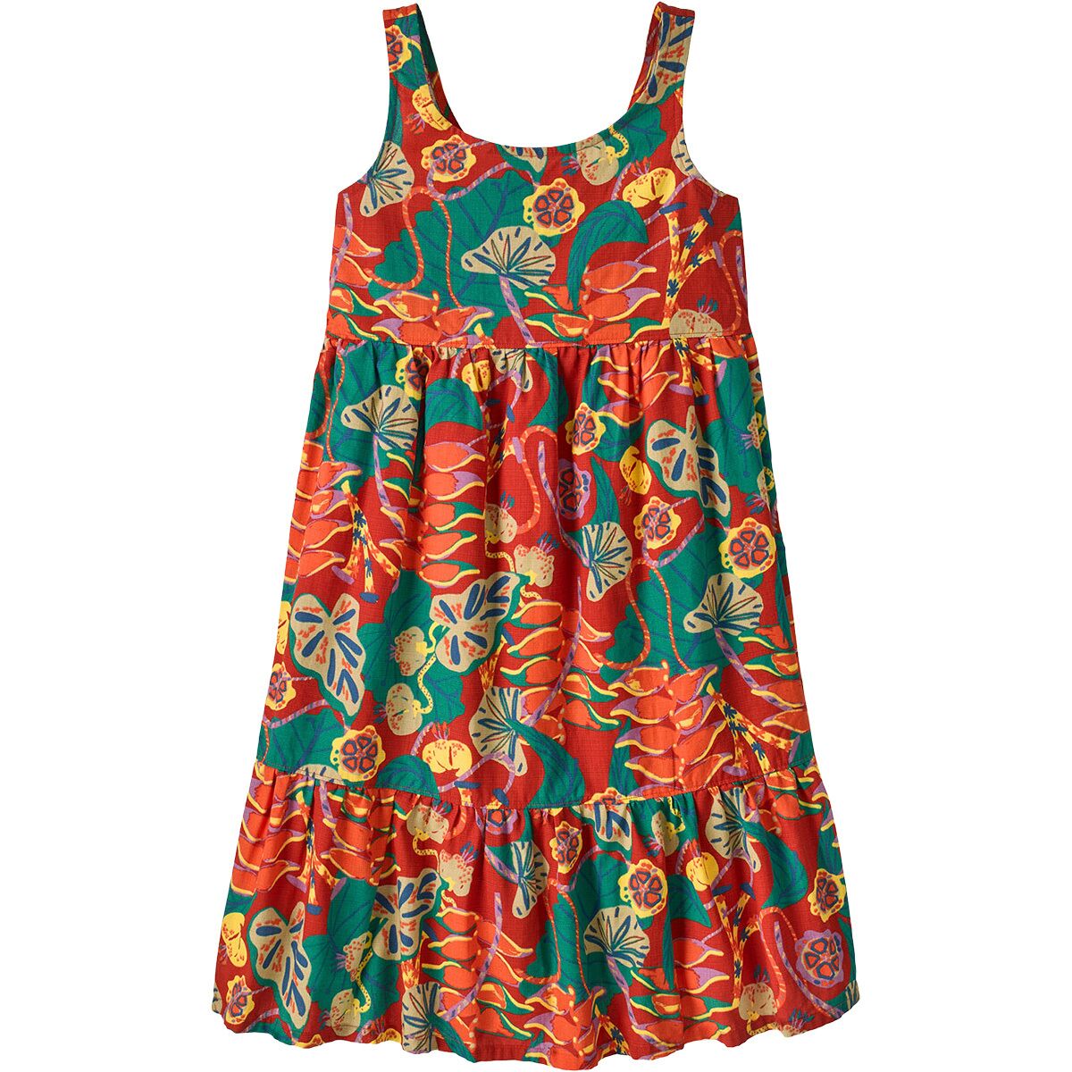 Patagonia Tidal Threads Dress - Kids' in Tropiclimb: Hot Ember - Size: XL