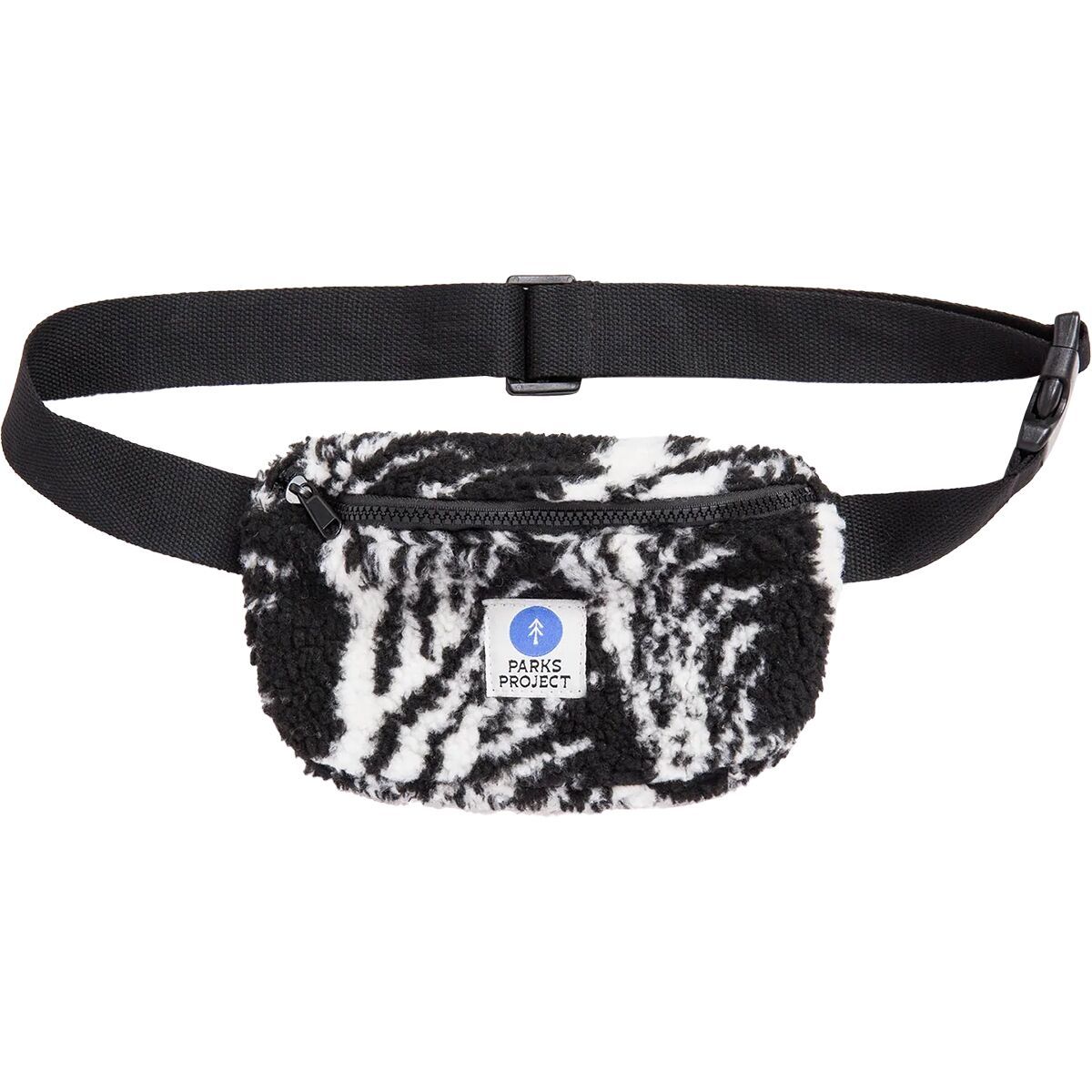 Parks Project Acadia Waves Sherpa Fanny Pack in Black / Natural