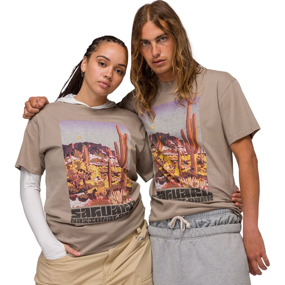 Parks Project Saguaro Cacti T-Shirt in Mushroom Grey - Size: XL