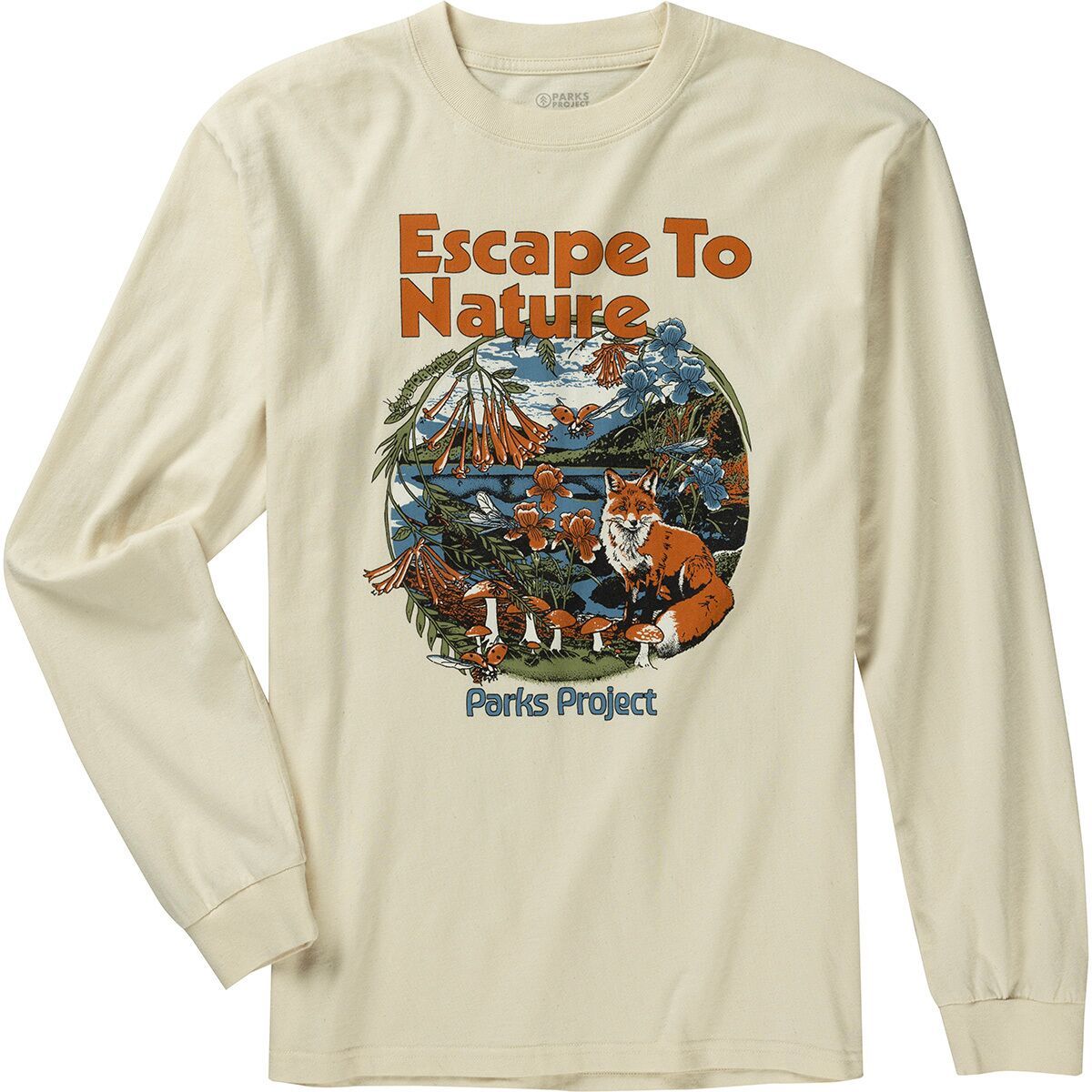 Parks Project Escape To Nature Fox Long-Sleeve T-Shirt in Natural - Size: Large