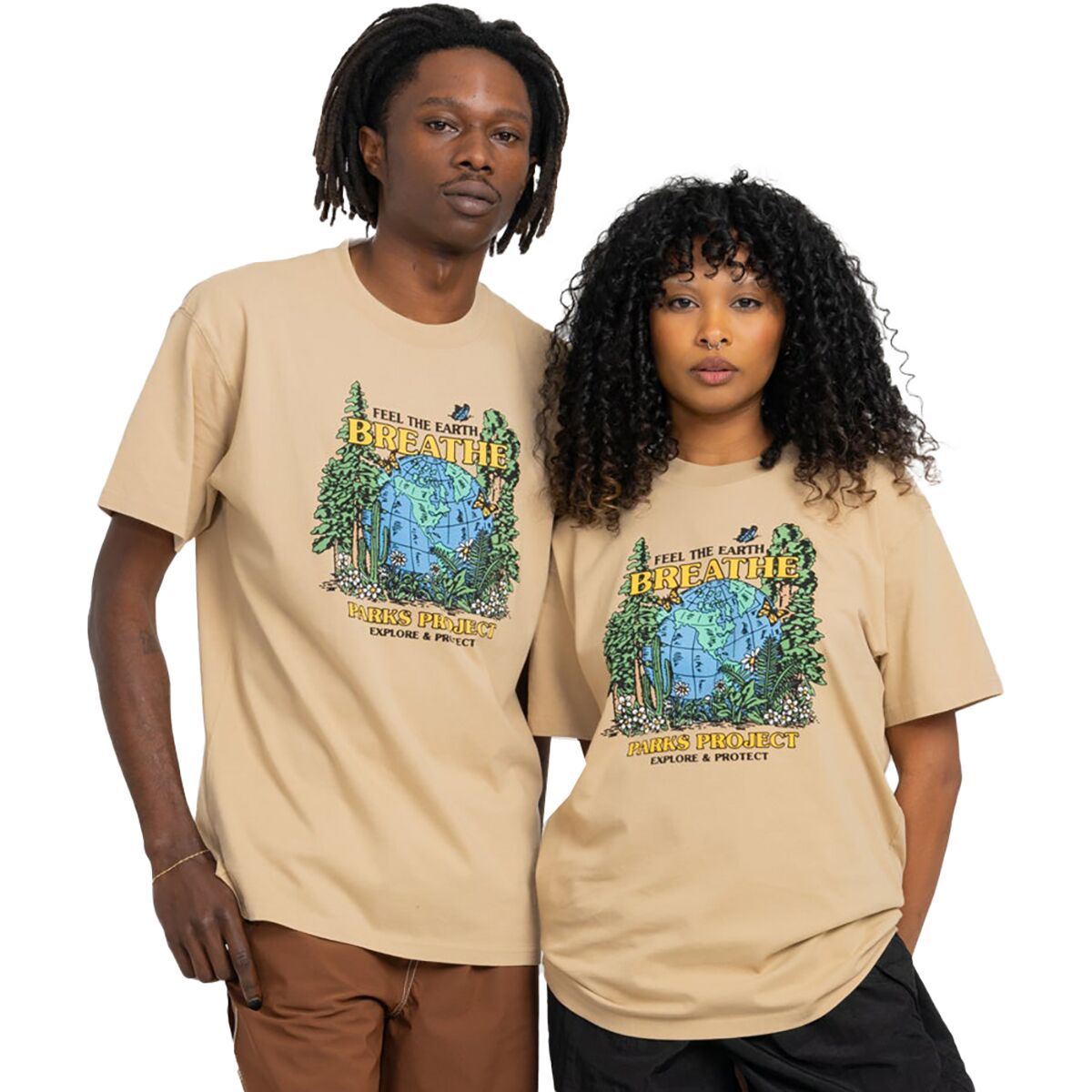 Parks Project Feel The Earth Breathe T-Shirt in Natural - Size: Medium