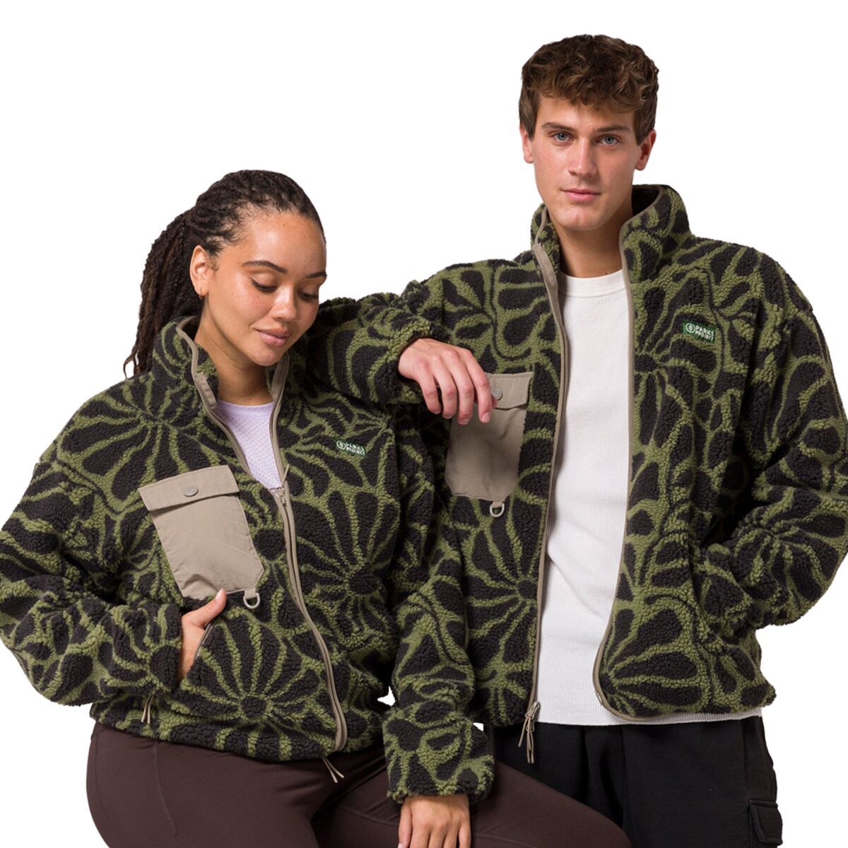 Parks Project Wildflowers Full-Zip High Pile Fleece in Fern - Size: XL