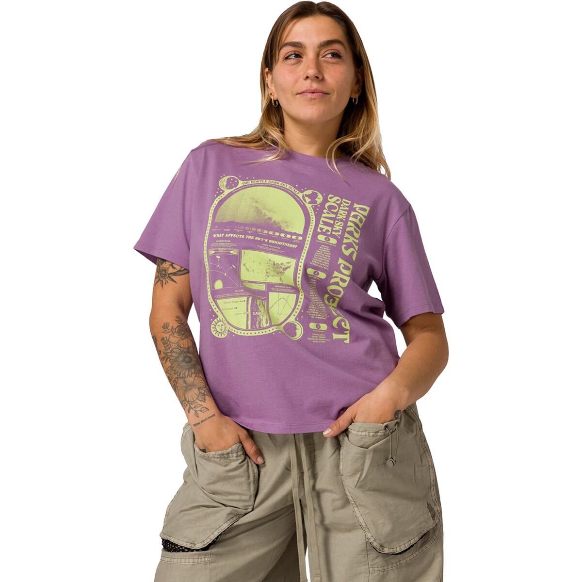 Parks Project Women's Dark Sky Checklist Relaxed T-Shirt in Vintage Plum - Size: Large