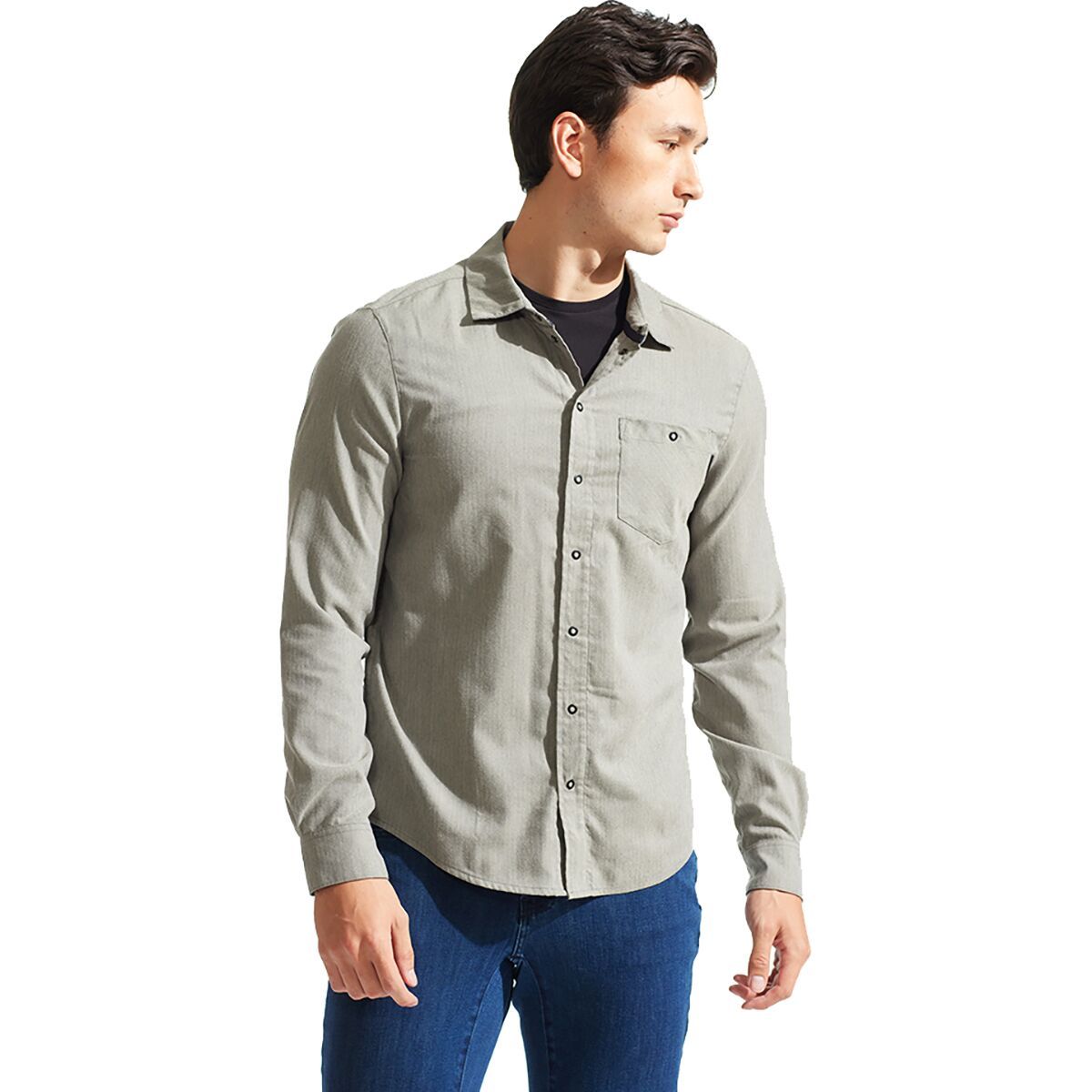 PEARL iZUMi Men's Rove Flannel in Smoke Grey - Size: XL