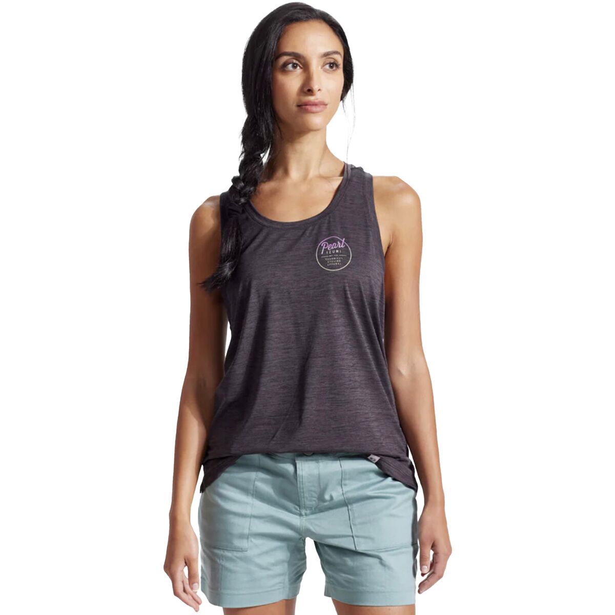 PEARL iZUMi Women's Transfer Tech Tank in Black Heather Gear For Good - Size: Large