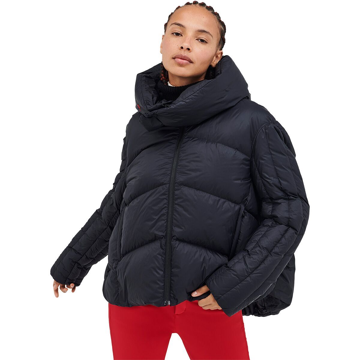 Perfect Moment Women's Orelle Short Down Jacket in Red Orange - Size: Large