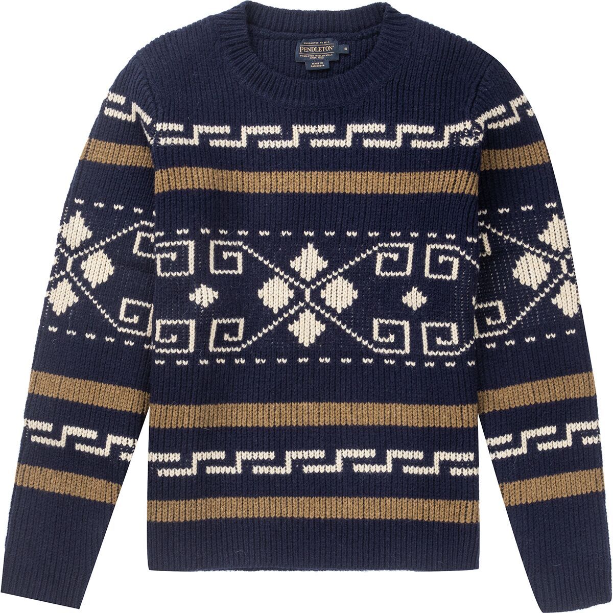 Pendleton Women's Westerley Crewneck Sweater in Copper Brown Multi - Size: Small
