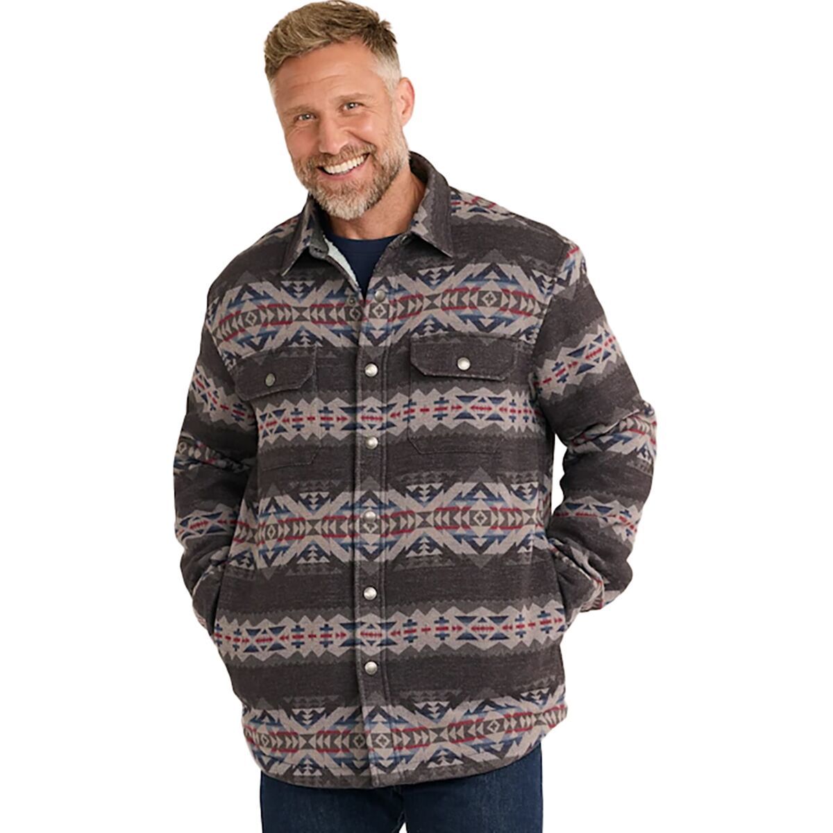 Pendleton Men's Bay City Shirt Jacket in Solstice Canyon Grey - Size: Small