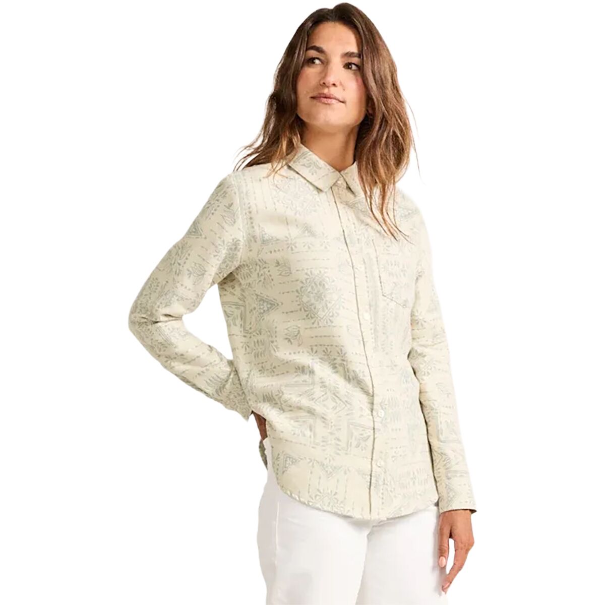 Pendleton Pendleton Women's The Perfect One Pocket Shirt in Shale Laurel Grove - Size: Medium - $118.50 at Steep and Cheap