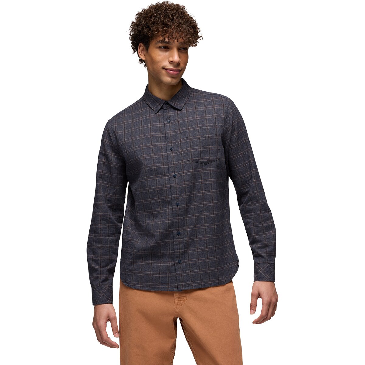 prAna Men's Los Feliz Flannel Shirt in Capulet Blue - Size: Small