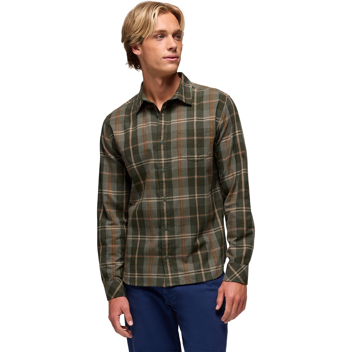 prAna prAna Men's Los Feliz Flannel Shirt in Spruce - Size: Large - $61.56 at Steep and Cheap