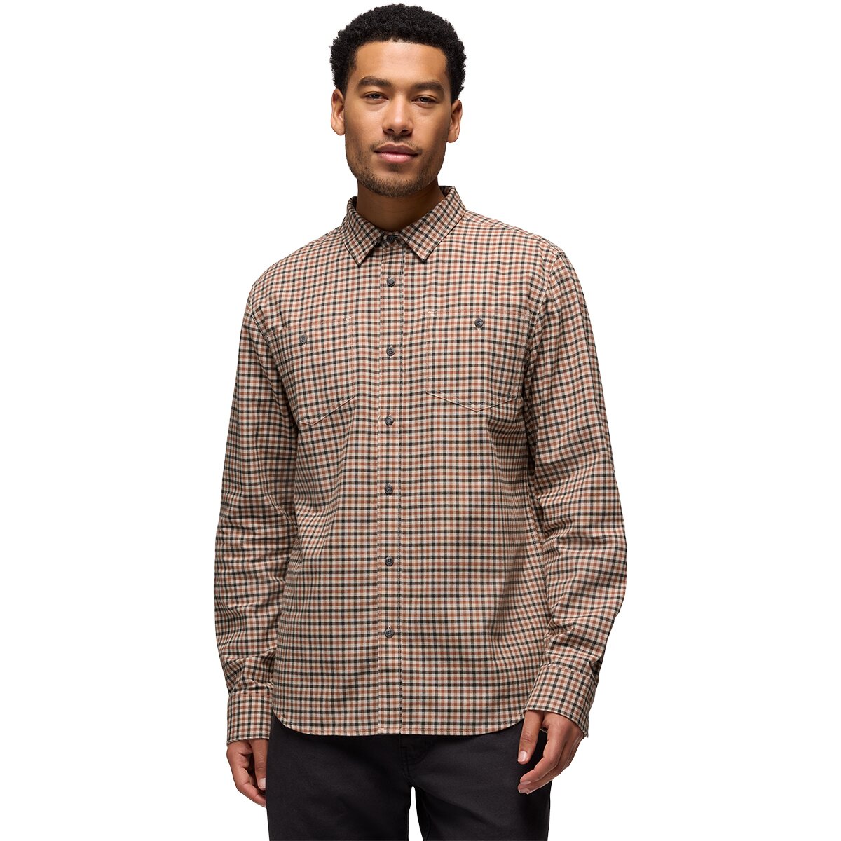 prAna prAna Men's Dolberg Flannel Slim Shirt in Tawny - Size: Large - $58.46 at Steep and Cheap