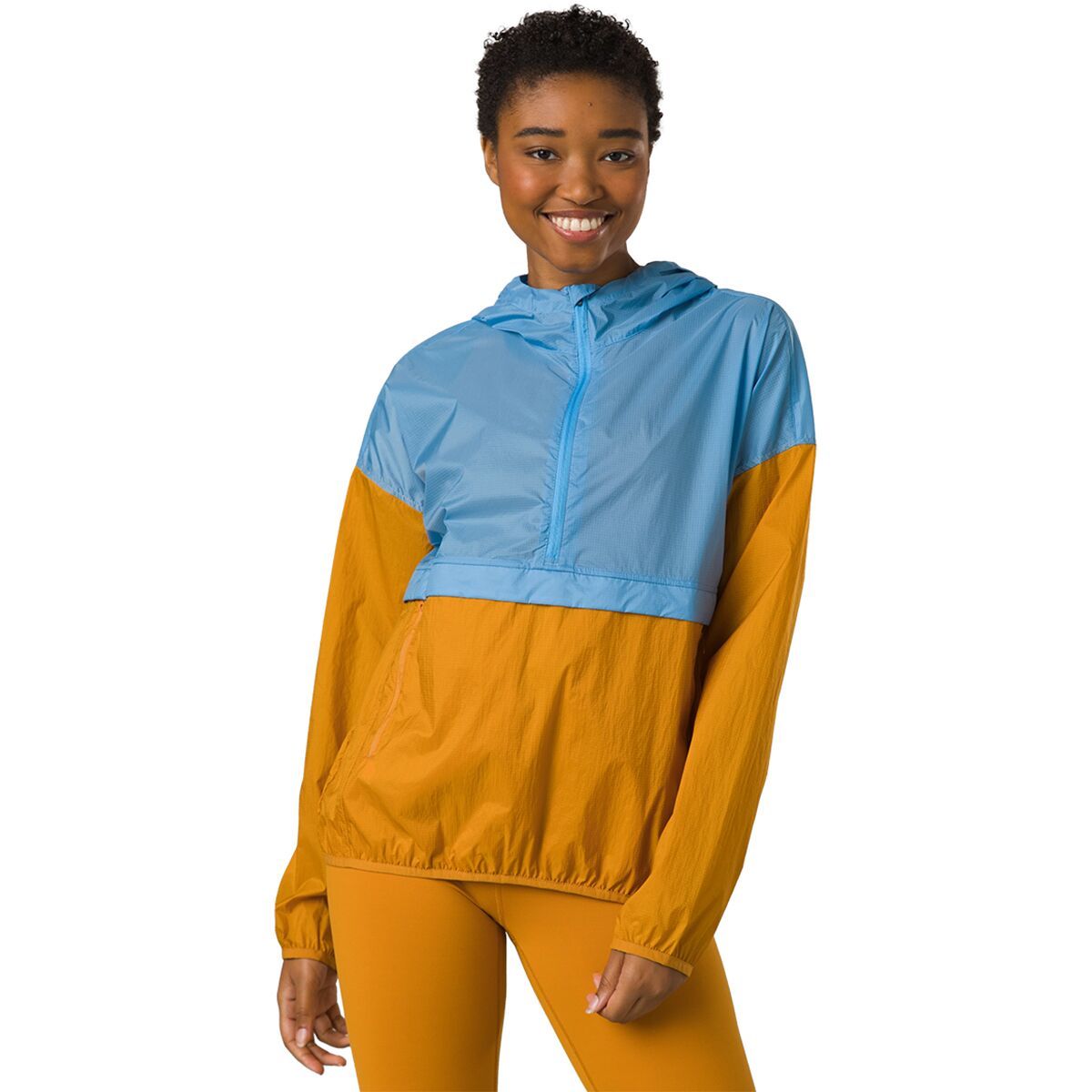 prAna Women's Whistler Anorak in Clear Sky Colorblock - Size: Large
