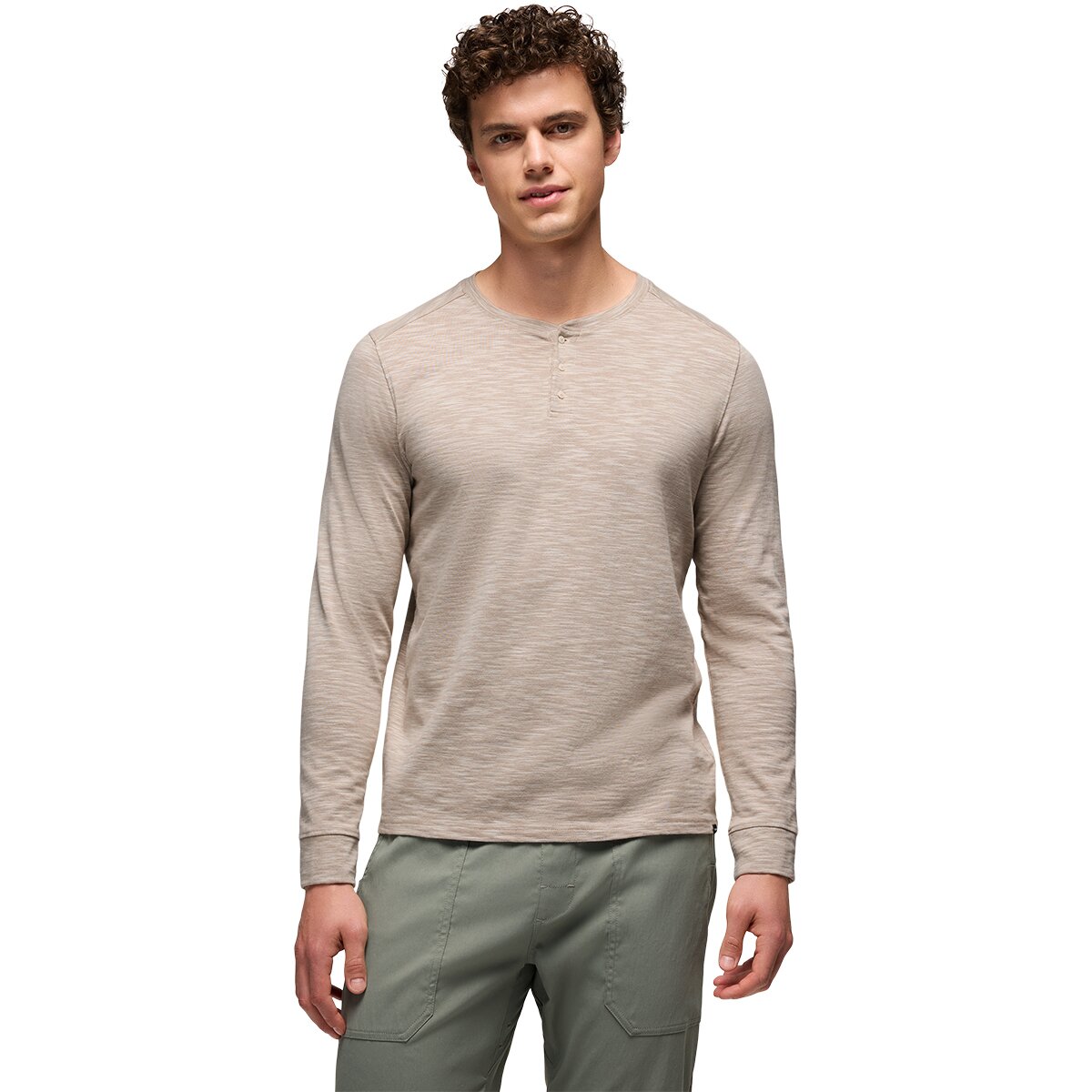 prAna Men's Ronnie II Henley in Canvas - Size: XL