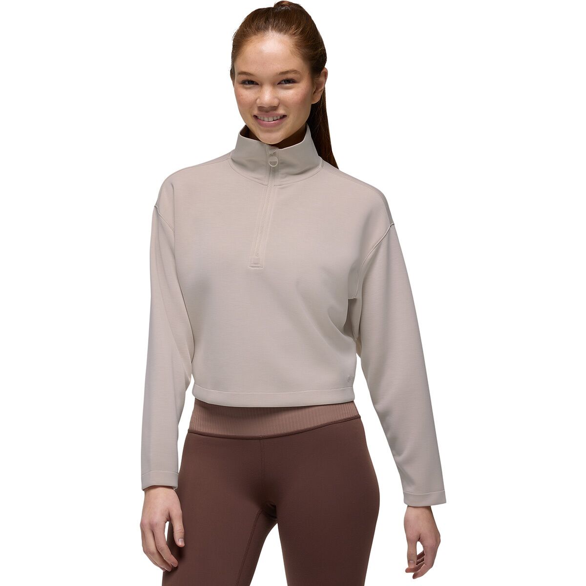 prAna Women's Shea 1/2-Zip Top in Almond - Size: Large