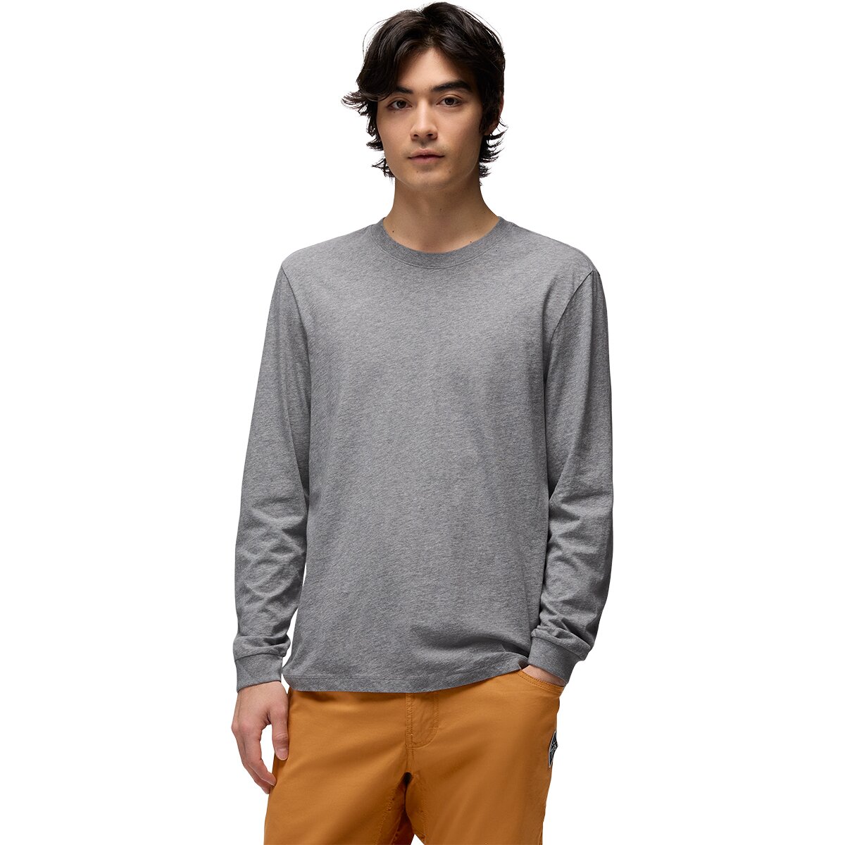 prAna Men's Everyday Long-Sleeve T-Shirt in Medium Heather Grey - Size: XL