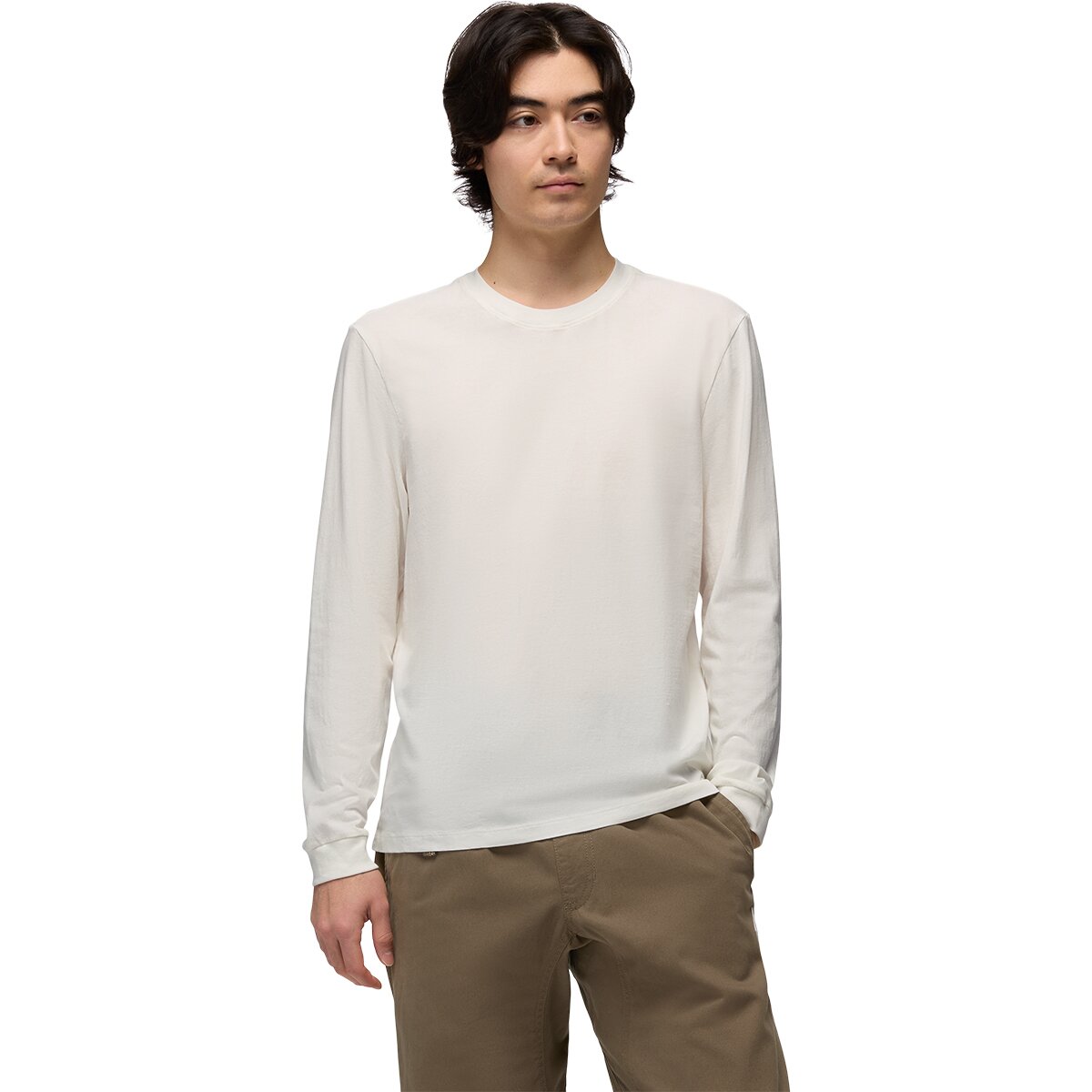 prAna Men's Everyday Long-Sleeve T-Shirt in Soft White - Size: Large