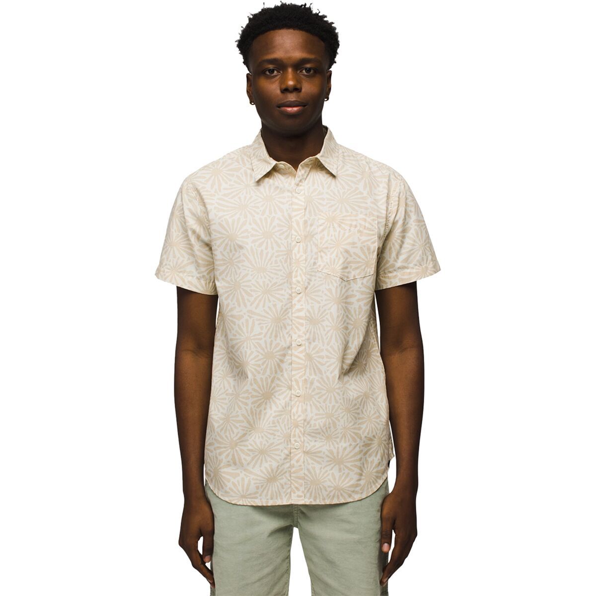 prAna Men's Stimmersee Shirt in Almond Edamame - Size: XL