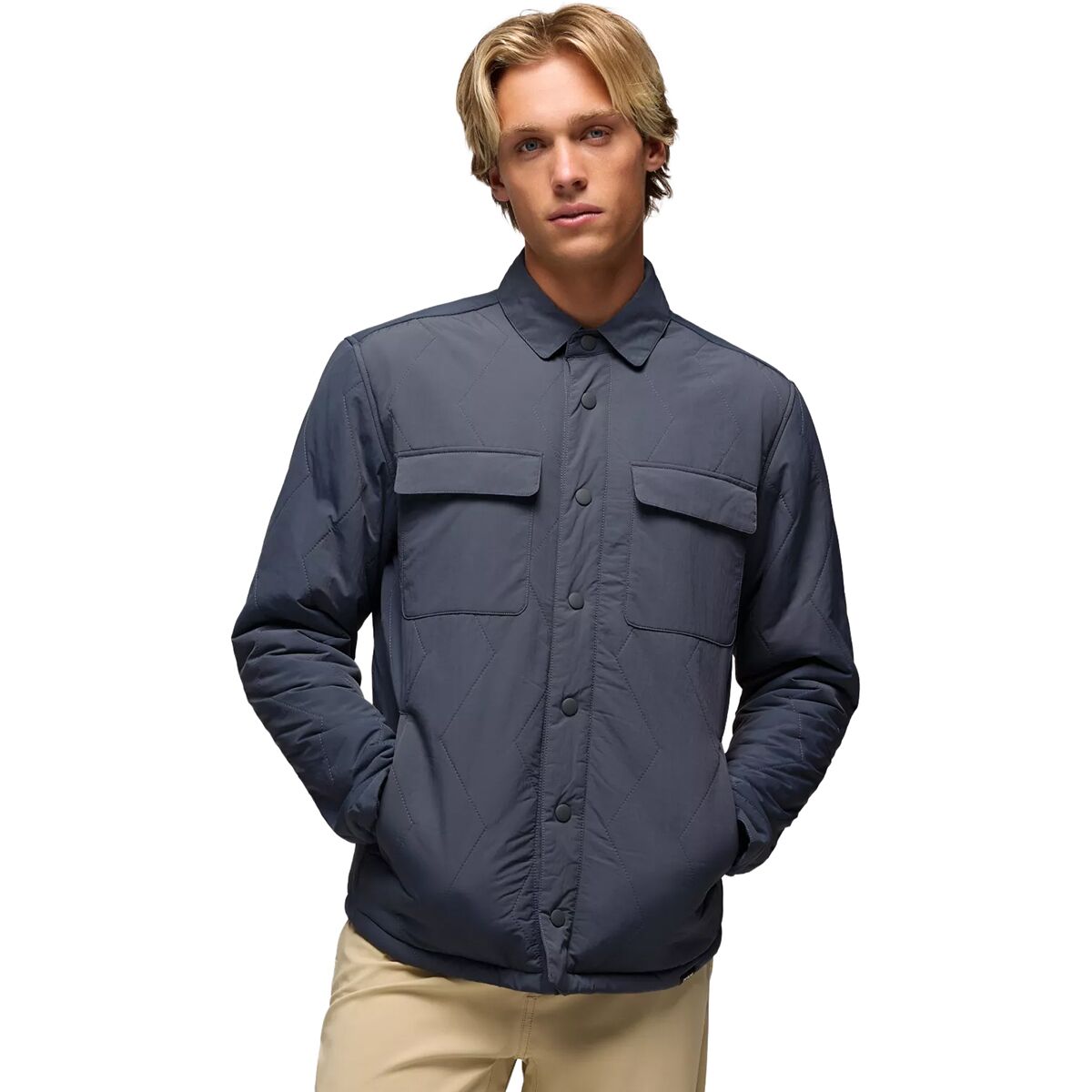 prAna Men's Encinitas Shacket in Thundercloud - Size: Medium