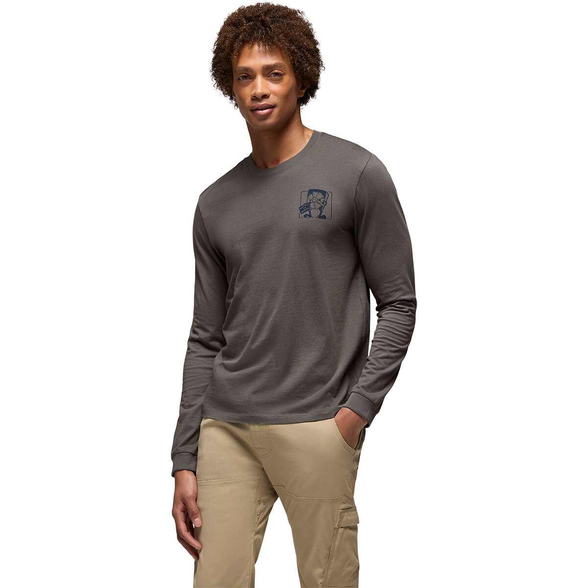 prAna Men's Everyday Graphic Long-Sleeve T-Shirt in Thyme Storybook - Size: Large