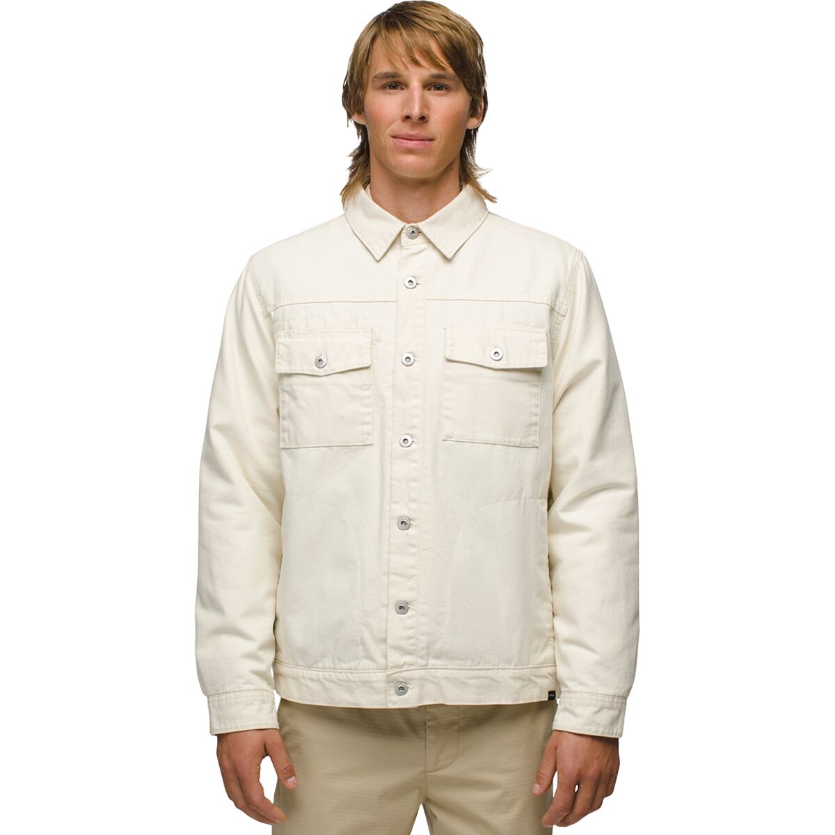 prAna Men's Grover Canvas Jacket in Chalk - Size: Small