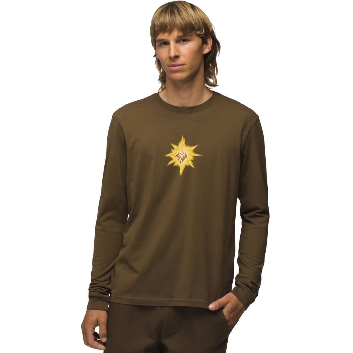 prAna Men's Heritage Graphic Long-Sleeve T-Shirt in Rich Earth Splat - Size: Large