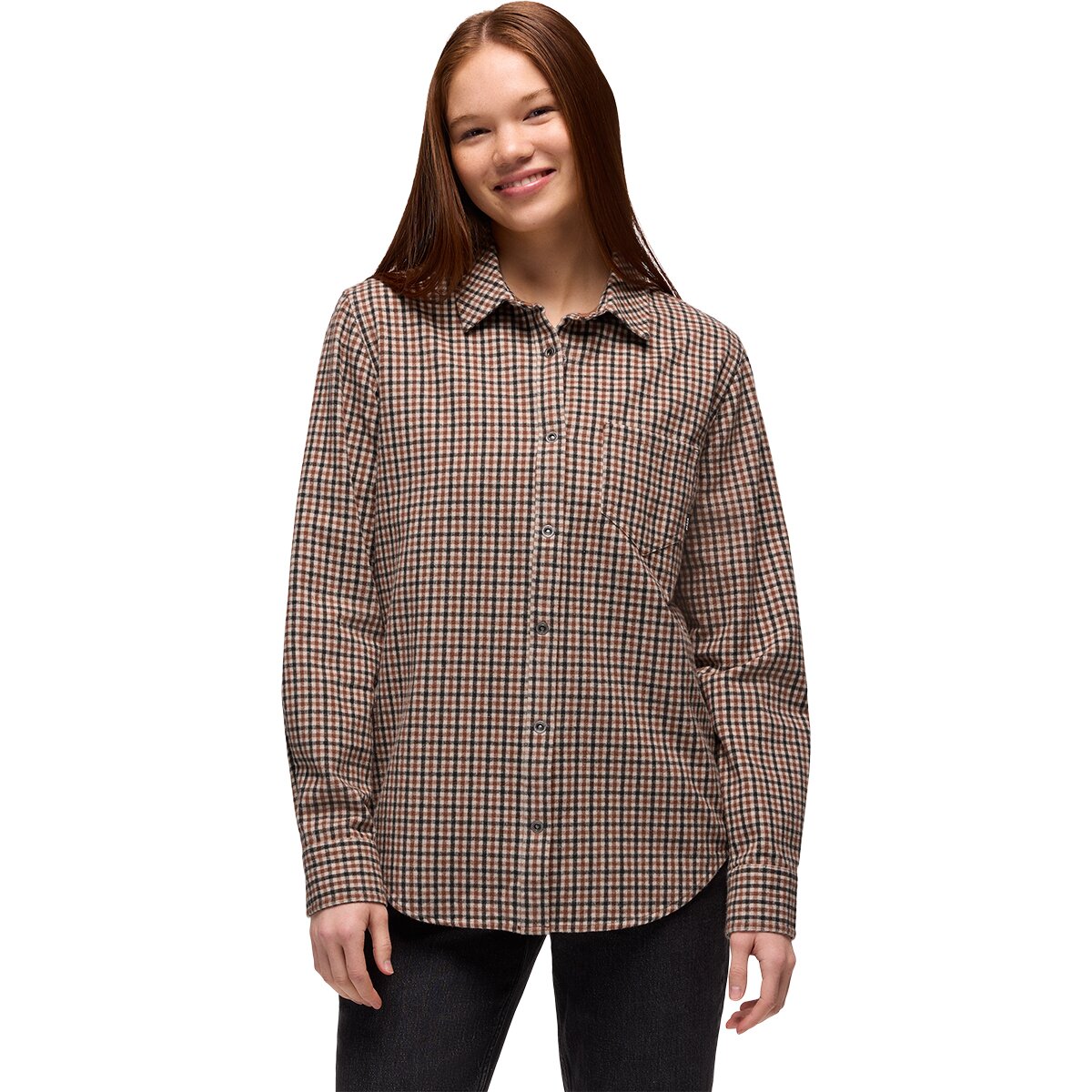 prAna Women's Golden Canyon Flannel Shirt in Tawny - Size: Large