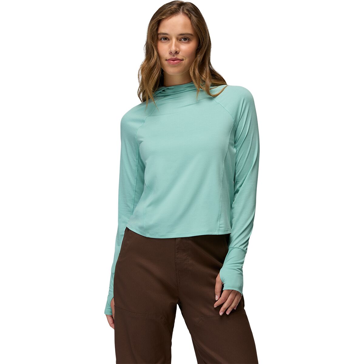 prAna Women's Sol Searcher Sun Hoodie in Sea Glass - Size: XL
